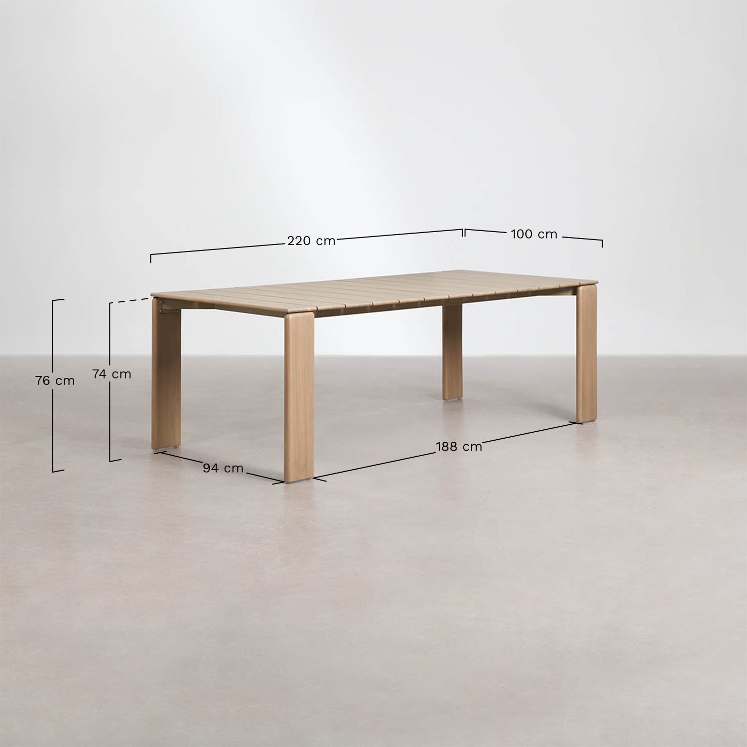 Outdoor table AKATO, acacia, light brown