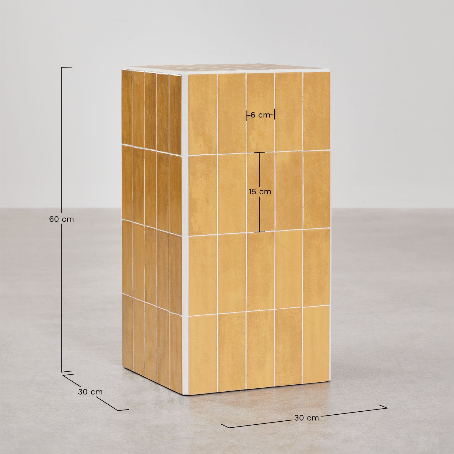 Outdoor side table BONGANI, yellow 30x30 cm
