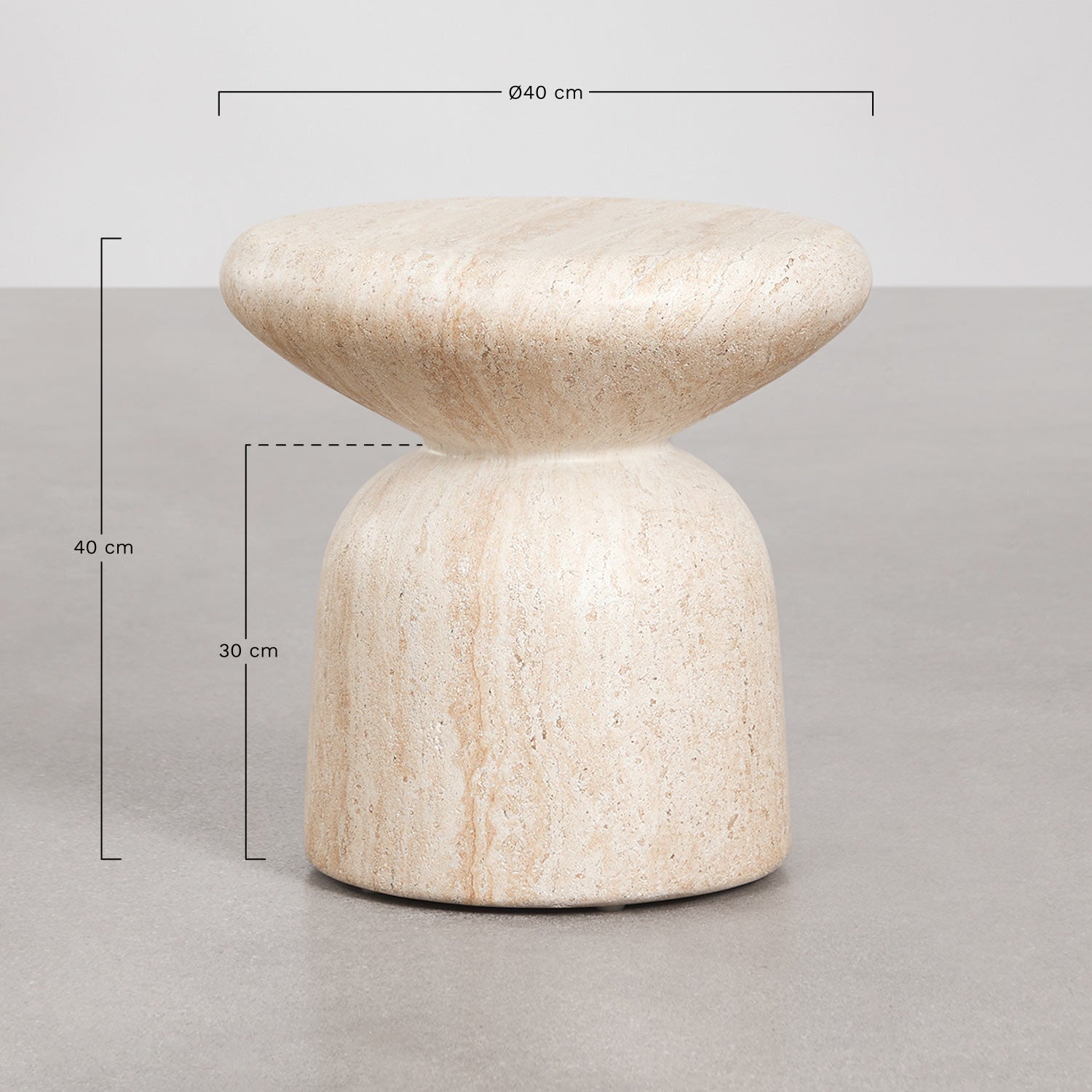 Outdoor table ZANIRA, travertine imitation