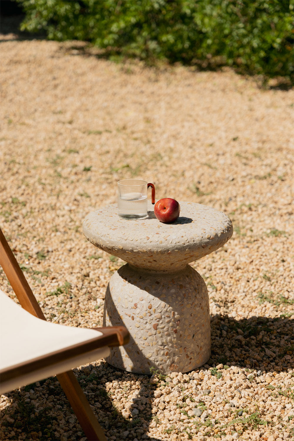 Outdoor table ZANIRA, travertine imitation
