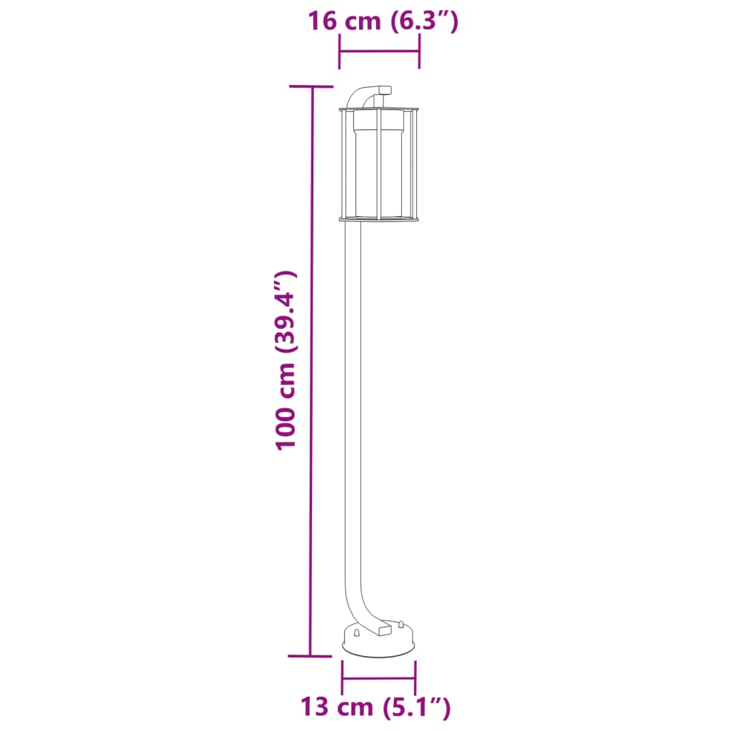Lauko šviestuvai, 3vnt., juodi, 100cm, nerūdijantis plienas - Namų Idėja
