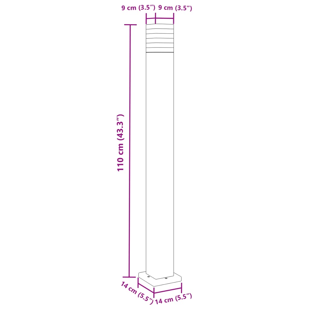 Lauko šviestuvai, 3vnt., juodi, 110cm, aliuminis - Namų Idėja
