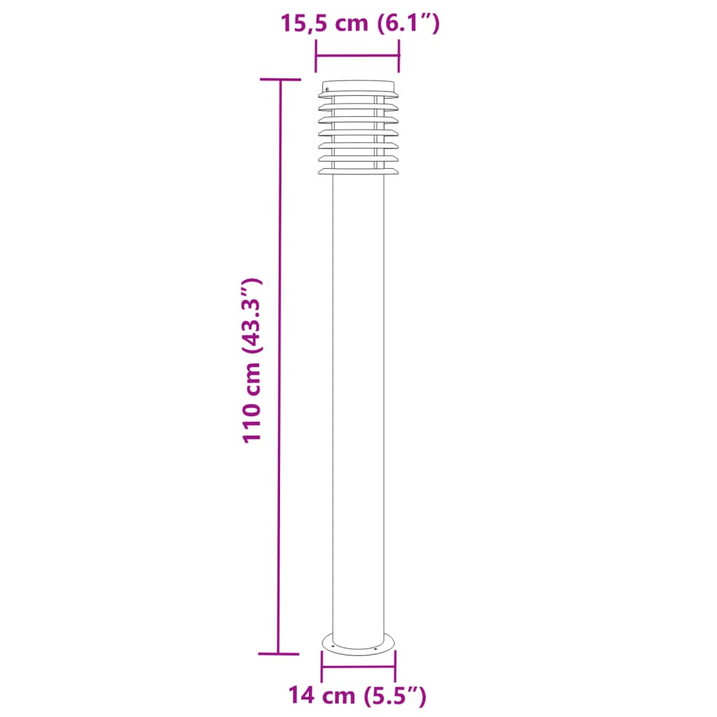 Lauko šviestuvai, 3vnt., juodi, 110cm, nerūdijantis plienas - Namų Idėja
