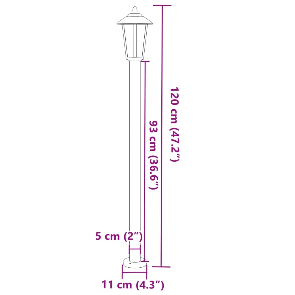 Lauko šviestuvai, 3vnt., juodi, 120cm, nerūdijantis plienas - Namų Idėja