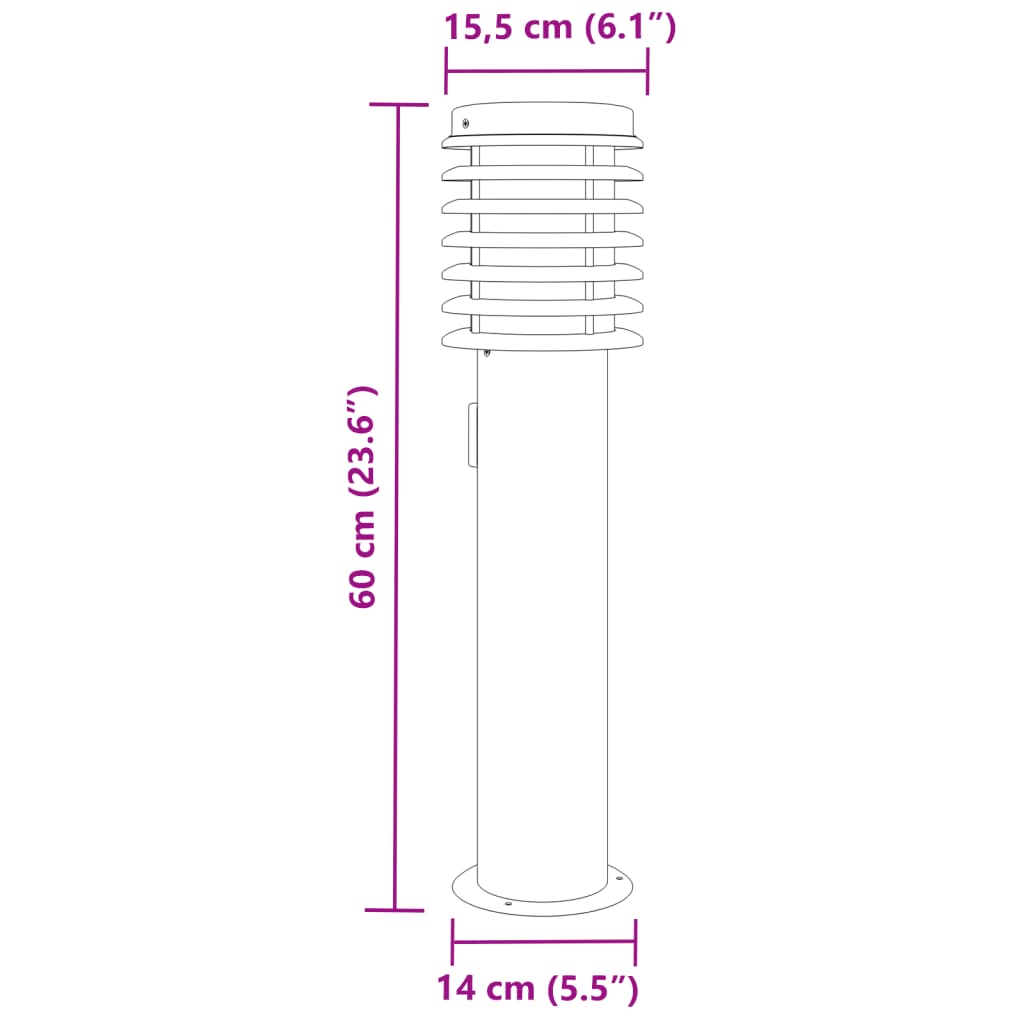 Lauko šviestuvai su išvedimu, 3vnt., sidabriniai, 60cm, plienas - Namų Idėja