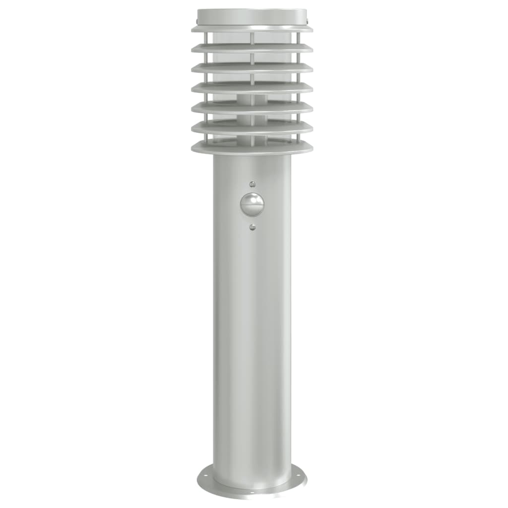 Lauko šviestuvai su jutikliu, 3vnt., sidabriniai, 60cm, plienas - Namų Idėja
