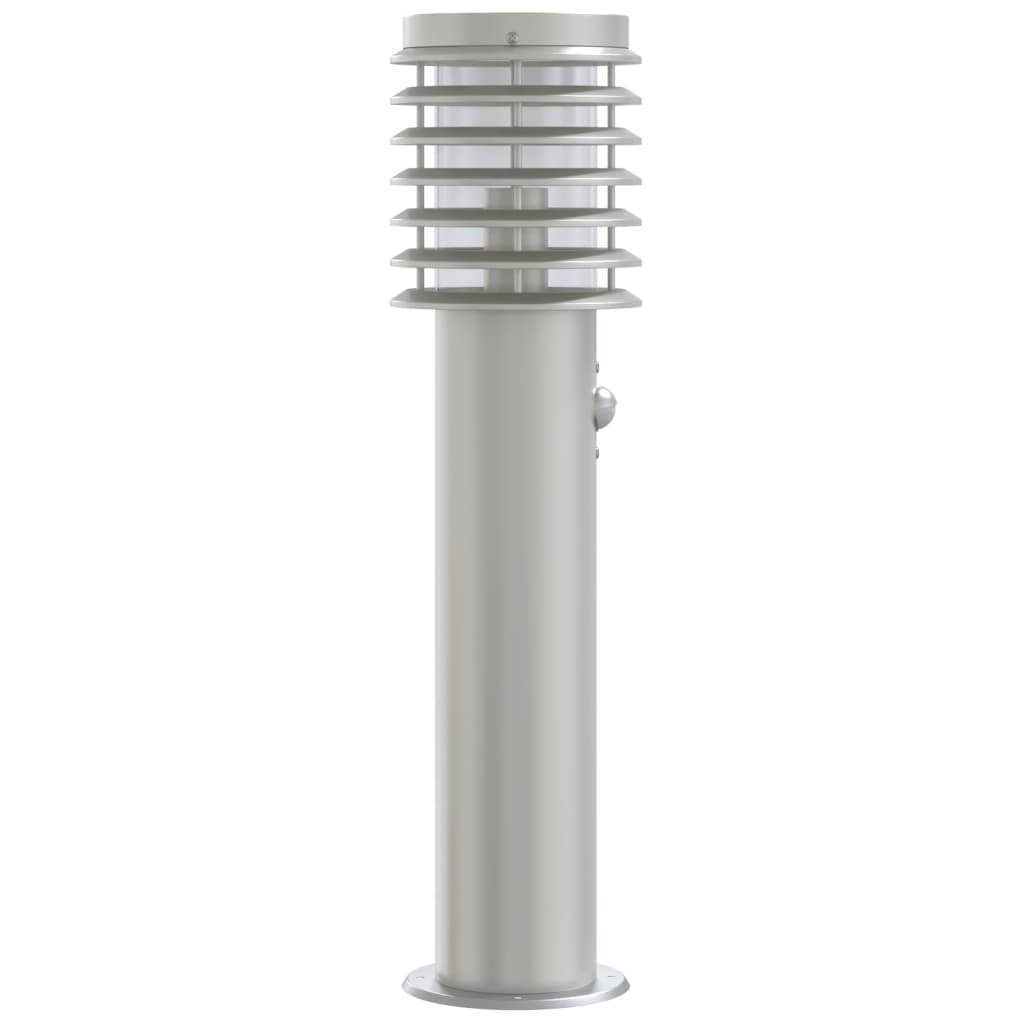 Lauko šviestuvai su jutikliu, 3vnt., sidabriniai, 60cm, plienas - Namų Idėja
