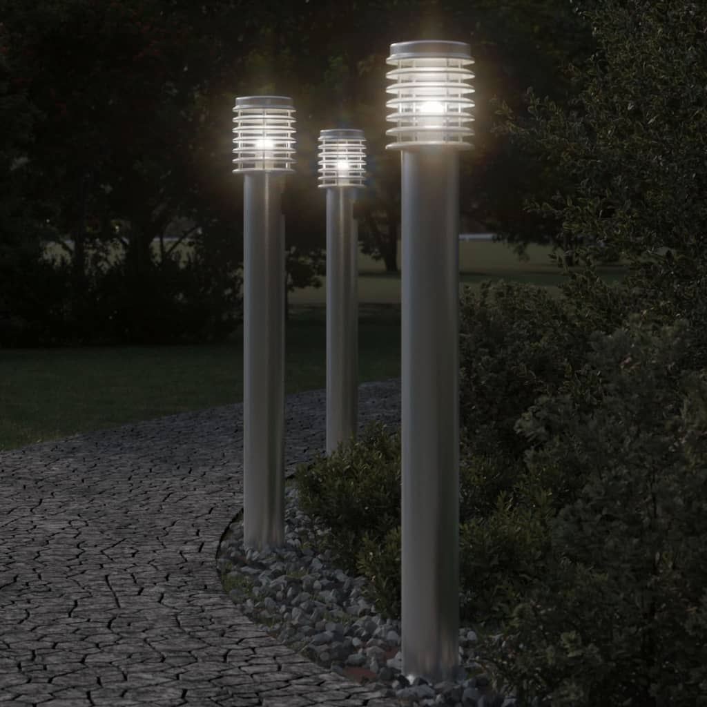 Lauko šviestuvas, 3vnt., sidabrinė, 110cm, nerūdijantis plienas - Namų Idėja