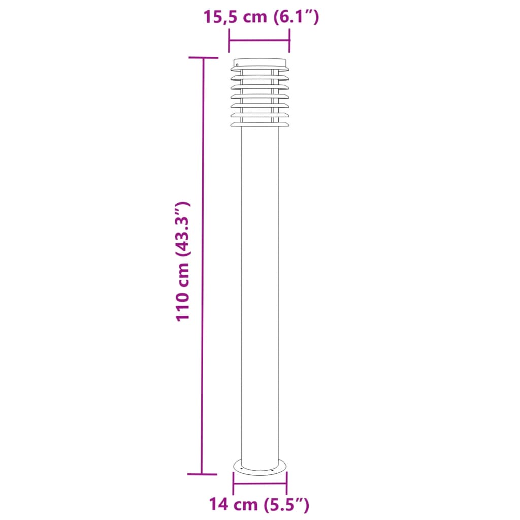 Lauko šviestuvas, 3vnt., sidabrinė, 110cm, nerūdijantis plienas - Namų Idėja