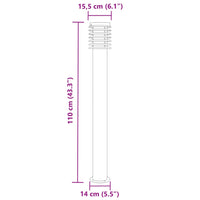Lauko šviestuvas, sidabrinis, 110cm, nerūdijantis plienas - Namų Idėja