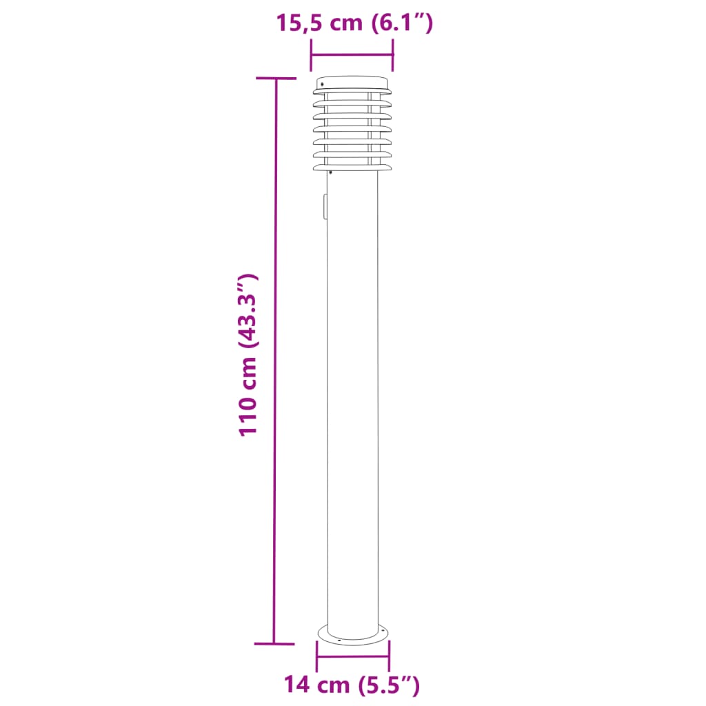 Lauko šviestuvas su išvedimu, 3vnt., sidabrinė, 110cm, plienas - Namų Idėja