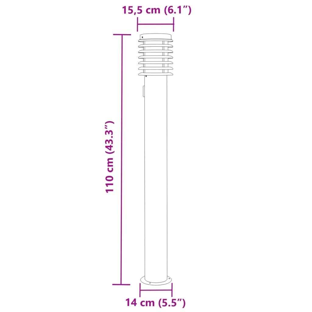 Lauko šviestuvas su išvedimu, sidabrinis, 110cm, plienas - Namų Idėja
