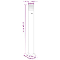 Lauko šviestuvas su jutikliu, 3vnt., juodi, 110cm, aliuminis - Namų Idėja