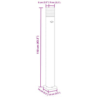 Lauko šviestuvas su jutikliu, juodas, 110cm, aliuminis - Namų Idėja