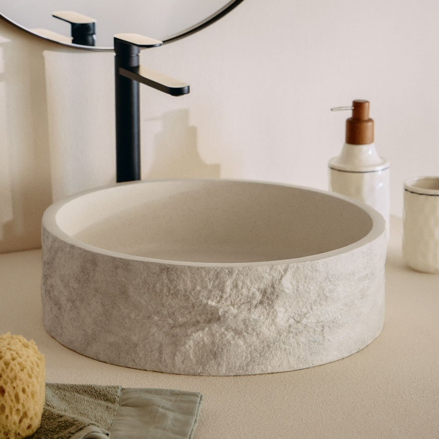 MARUARO round washbasin Ø40 cm, cement