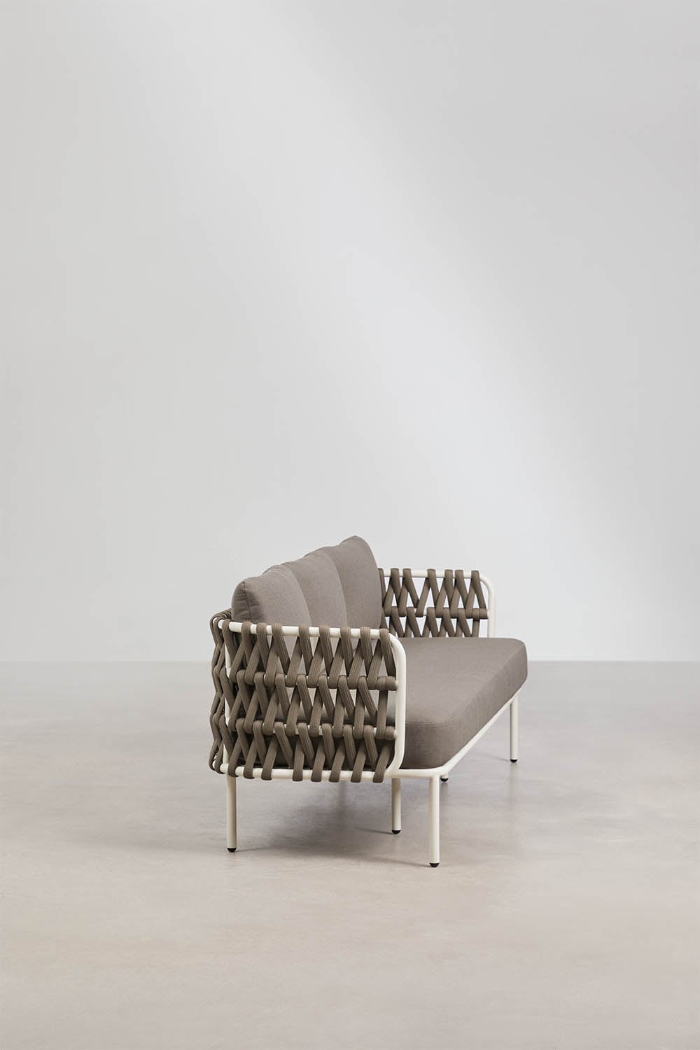 Lauko sofa TEVARY, trivietė, balta (1 var.)