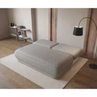 Sofa-lova LINVERA, tamsiai smėlinė bouclė prieškambaryje