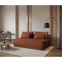 Sofa-lova LINVERA, varinė bouclė – matmenų brėžinys