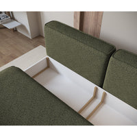 Sofa-lova LINVERA, alyvuogių bouclė – sėdynės vaizdas