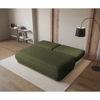 Sofa-lova LINVERA, alyvuogių bouclė – atlošo vaizdas