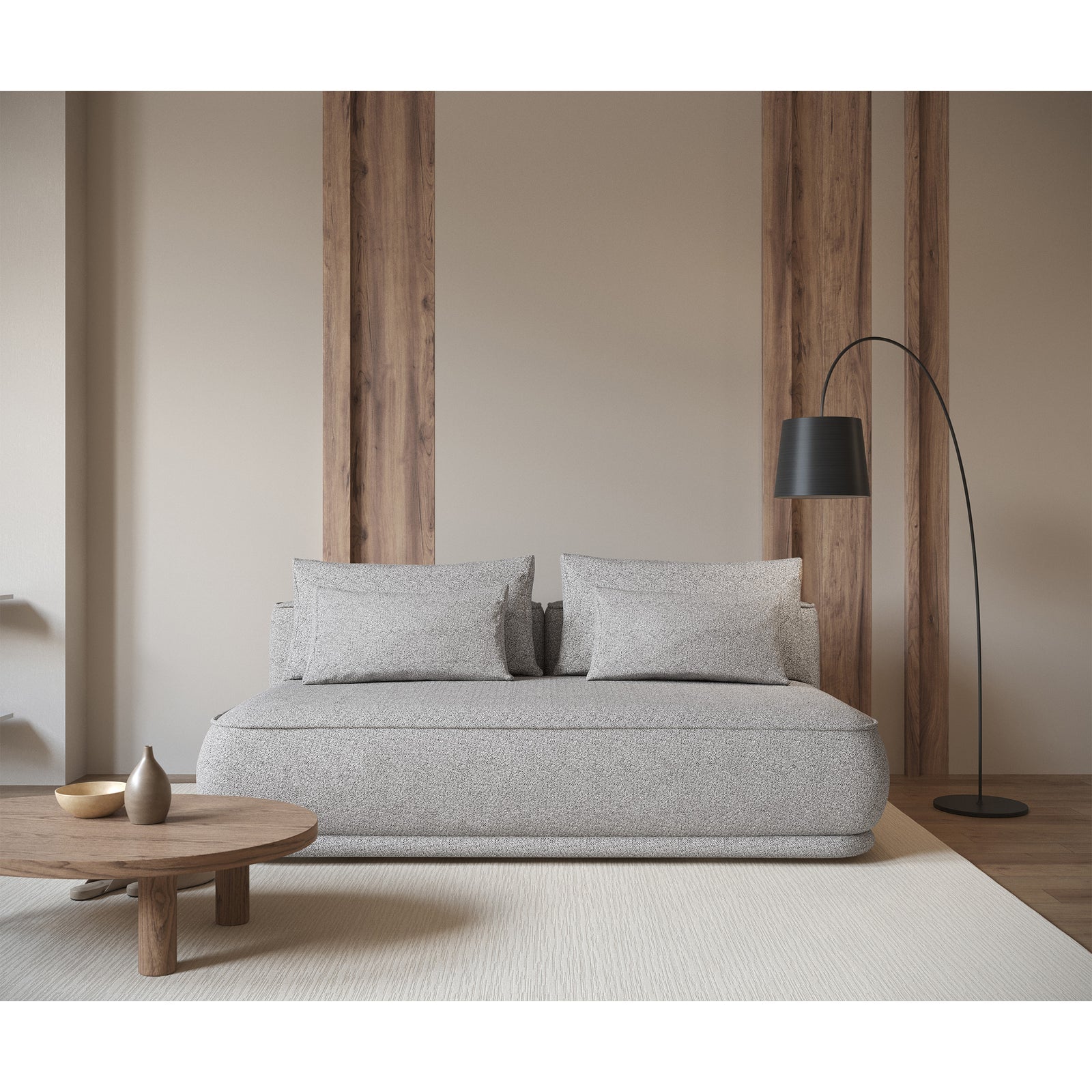 Sofa-lova LINVERA, šviesiai pilka bouclė