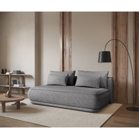 Sofa-lova LINVERA, pilka bouclė neutralioje paletėje