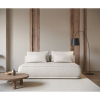 Sofa-lova LINVERA, kreminė šenilas – viršutinis vaizdas
