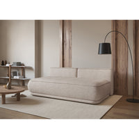 Sofa-lova LINVERA, šviesiai smėlinė šenilas su kilimu