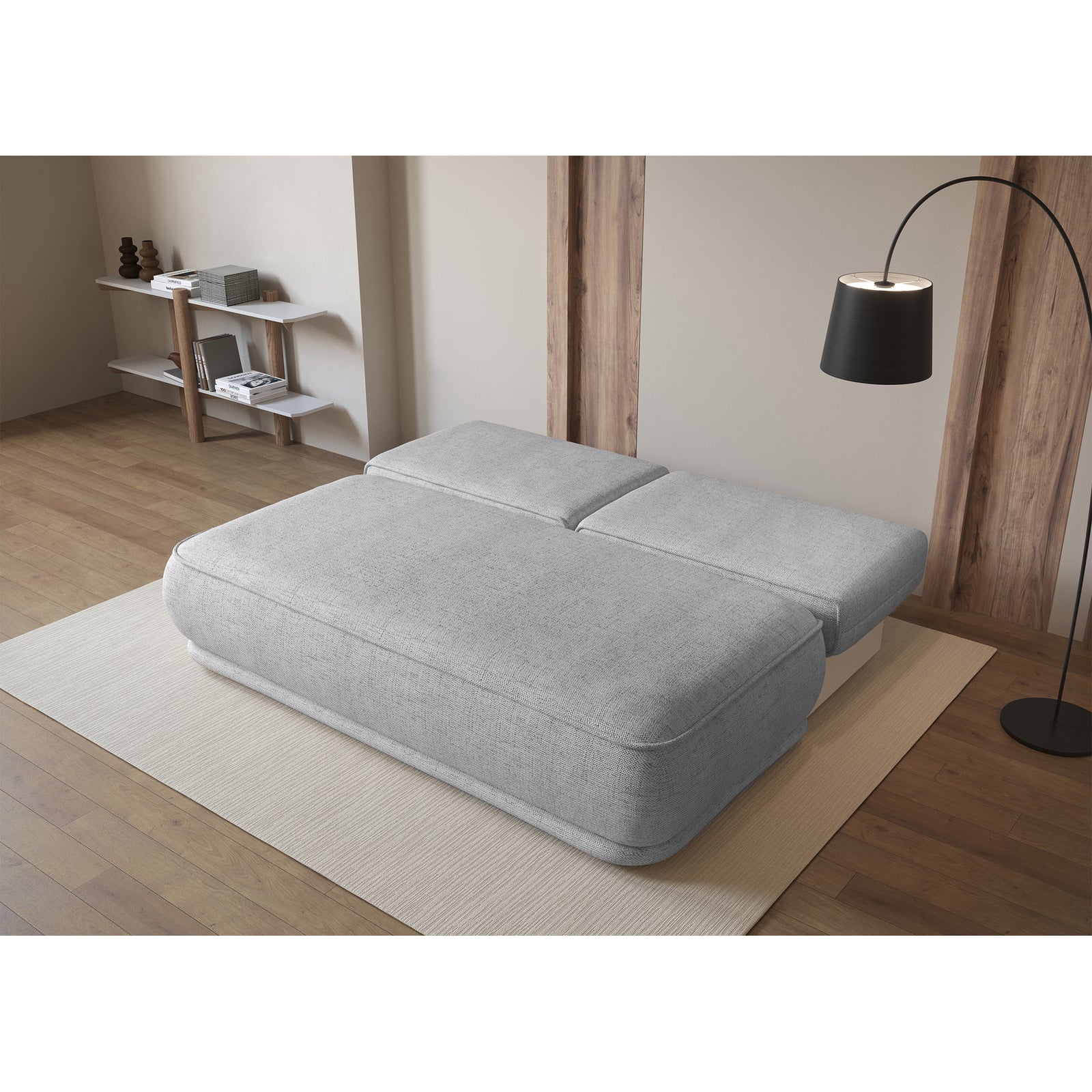 Sofa-lova LINVERA, pilka šenilas