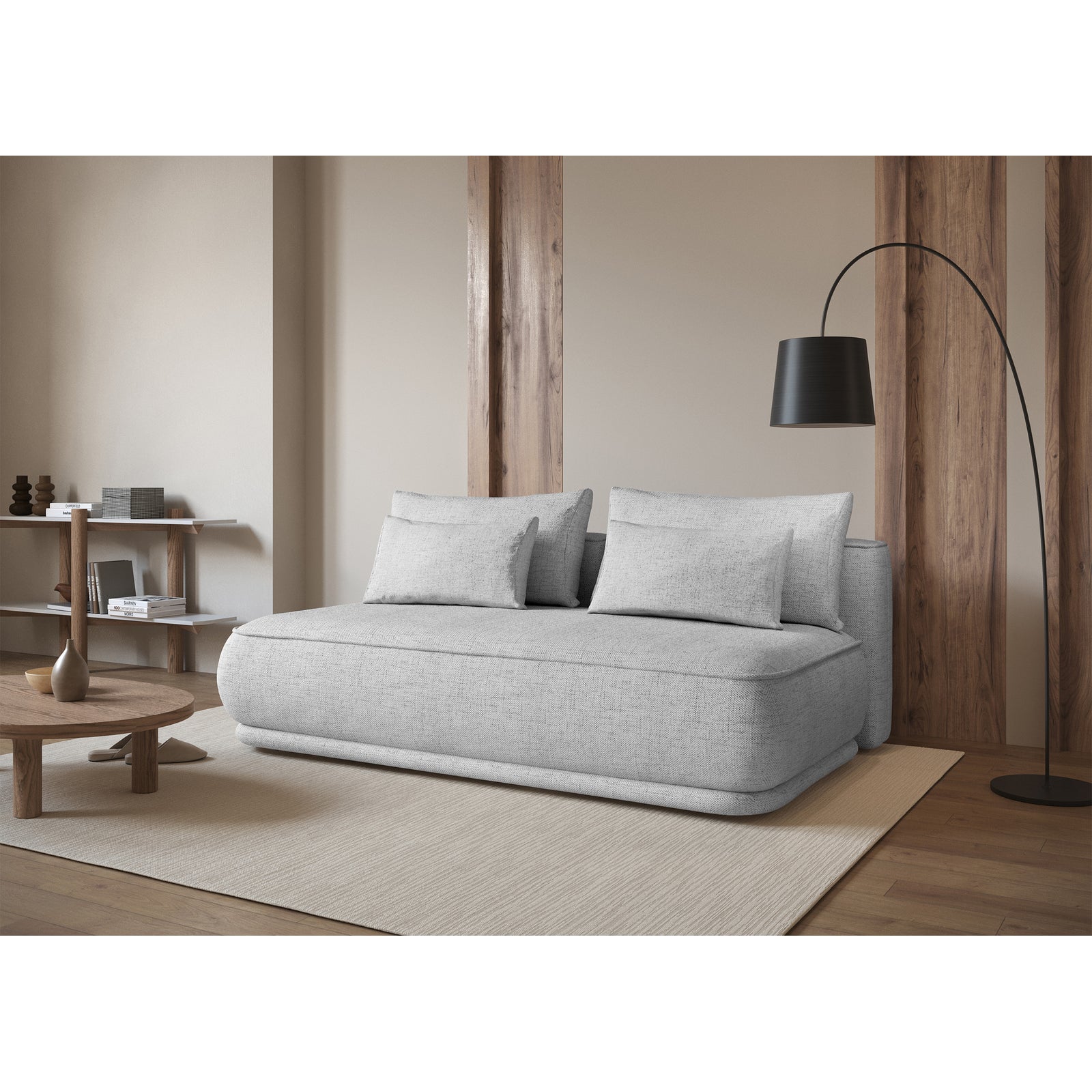 Sofa-lova LINVERA, pilka šenilas