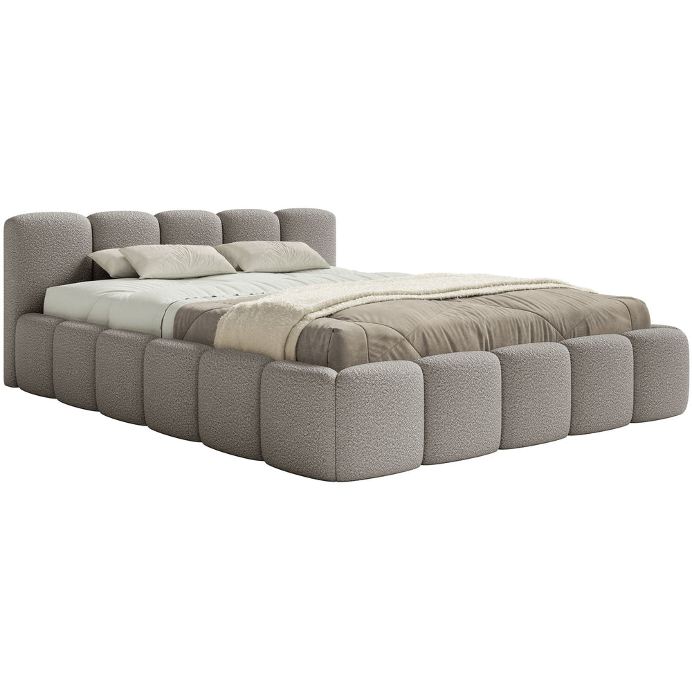 Miegamojo lova SOFTY LOW, pilka boucle