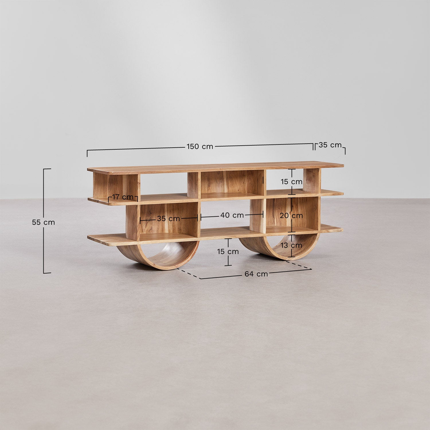 FLIN shelf, 55 cm, dark wood