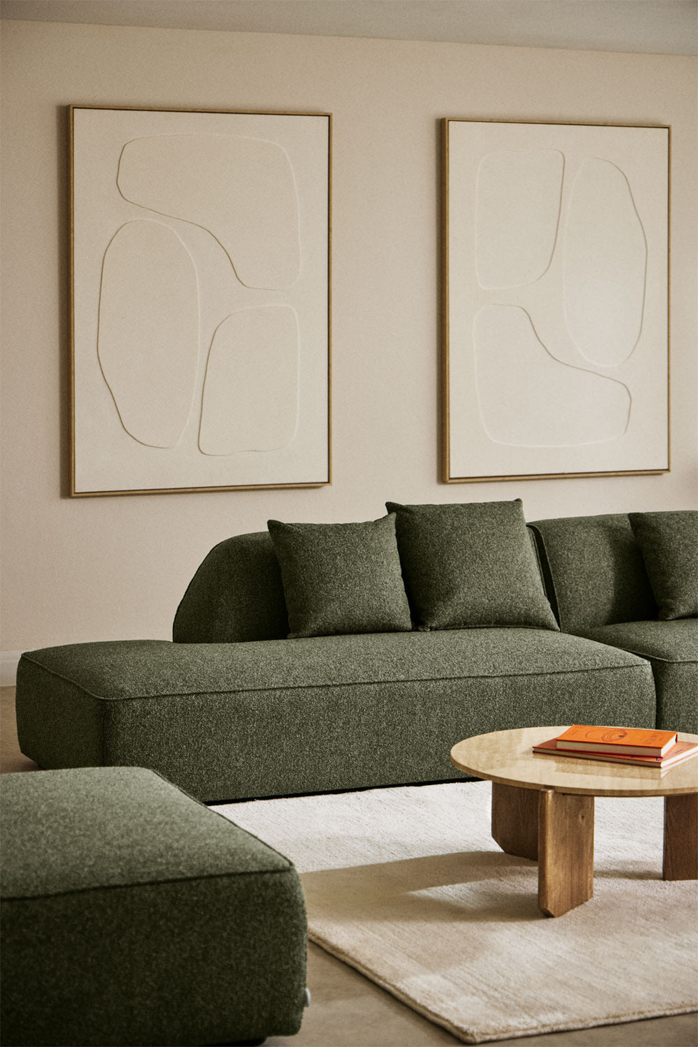 Modulinė sofa DZORELA, tamsi akacija, 4 dalys, 2 foteliai, staliukas