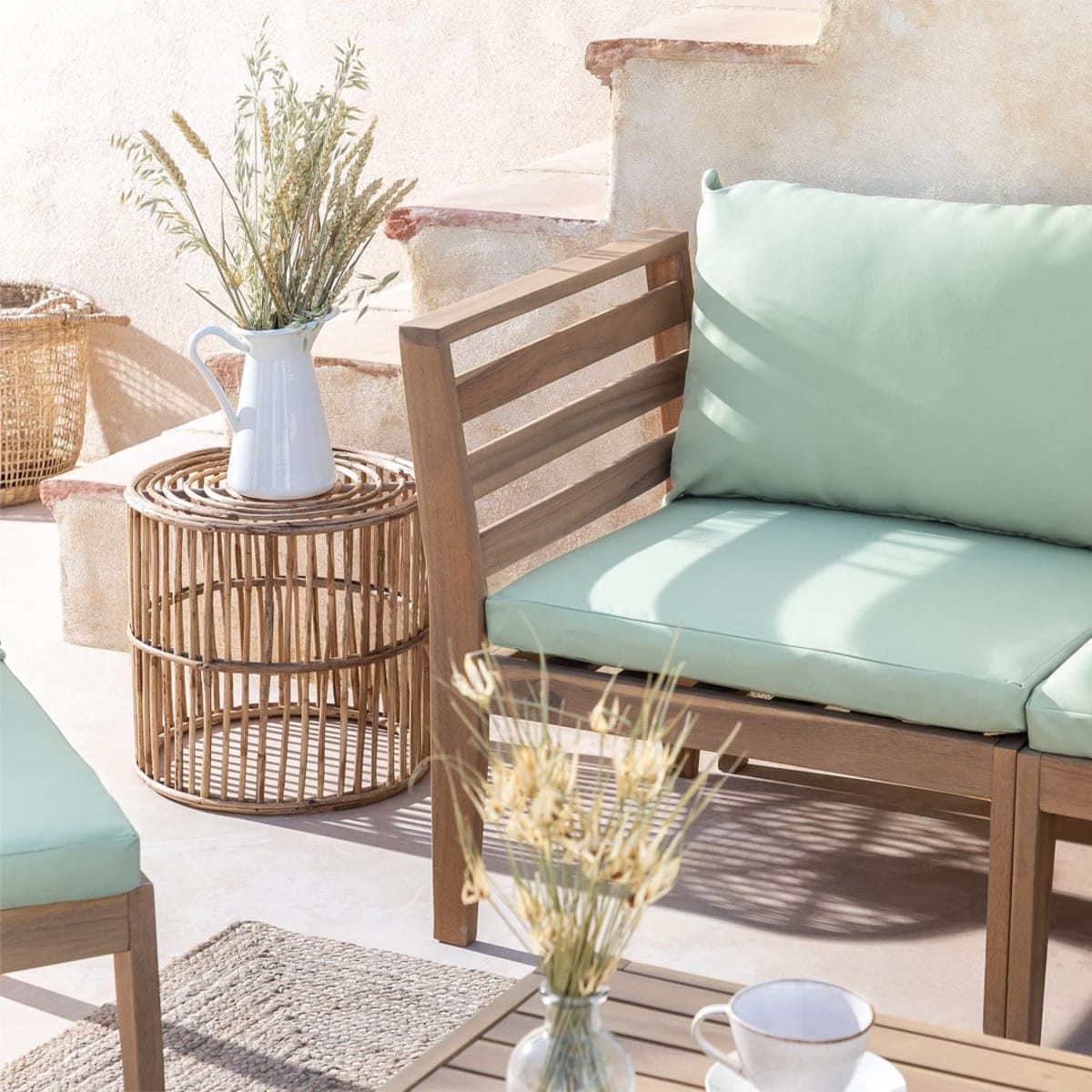 Corner sofa module MODULO, left-hand, celadon