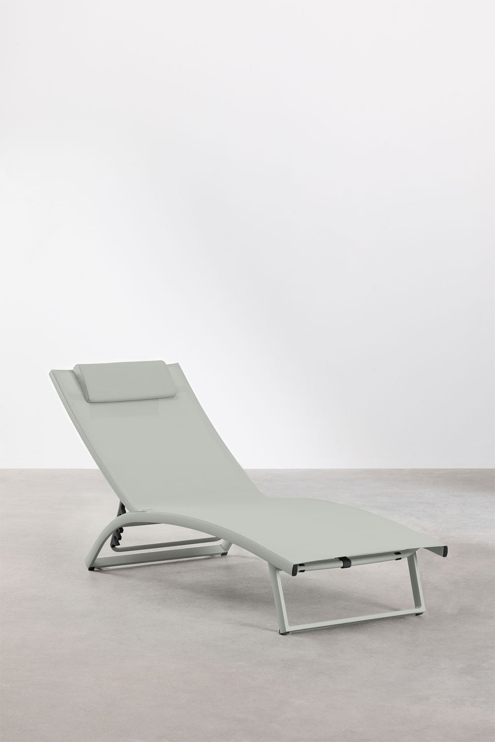 Aluminium outdoor lounger METRO, foldable, avocado
