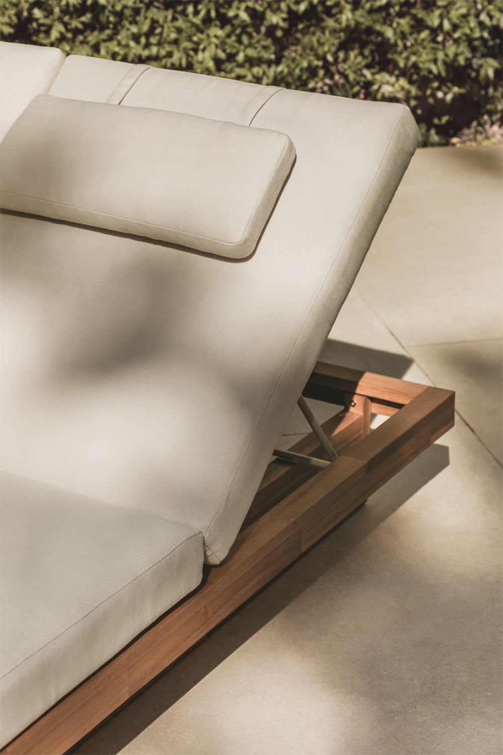 FORTO double outdoor sun lounger, acacia