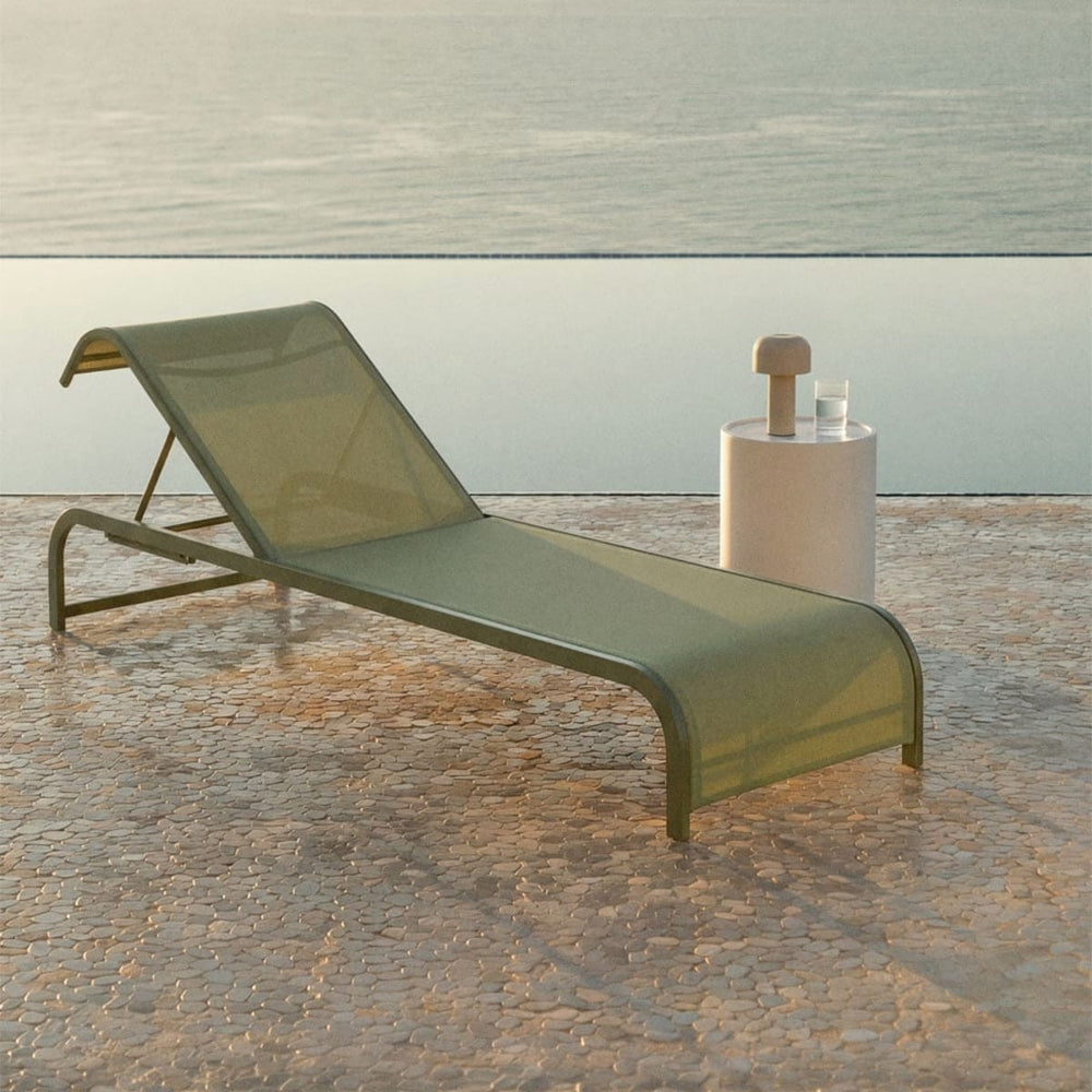 Adjustable Lounger SOLENTO, Olive Green