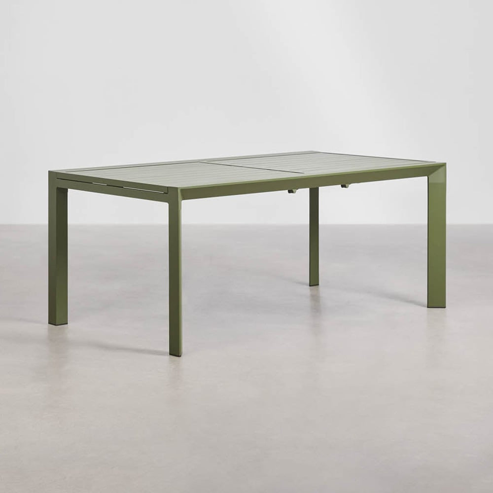 Outdoor table STARMI, extendable, oiled green