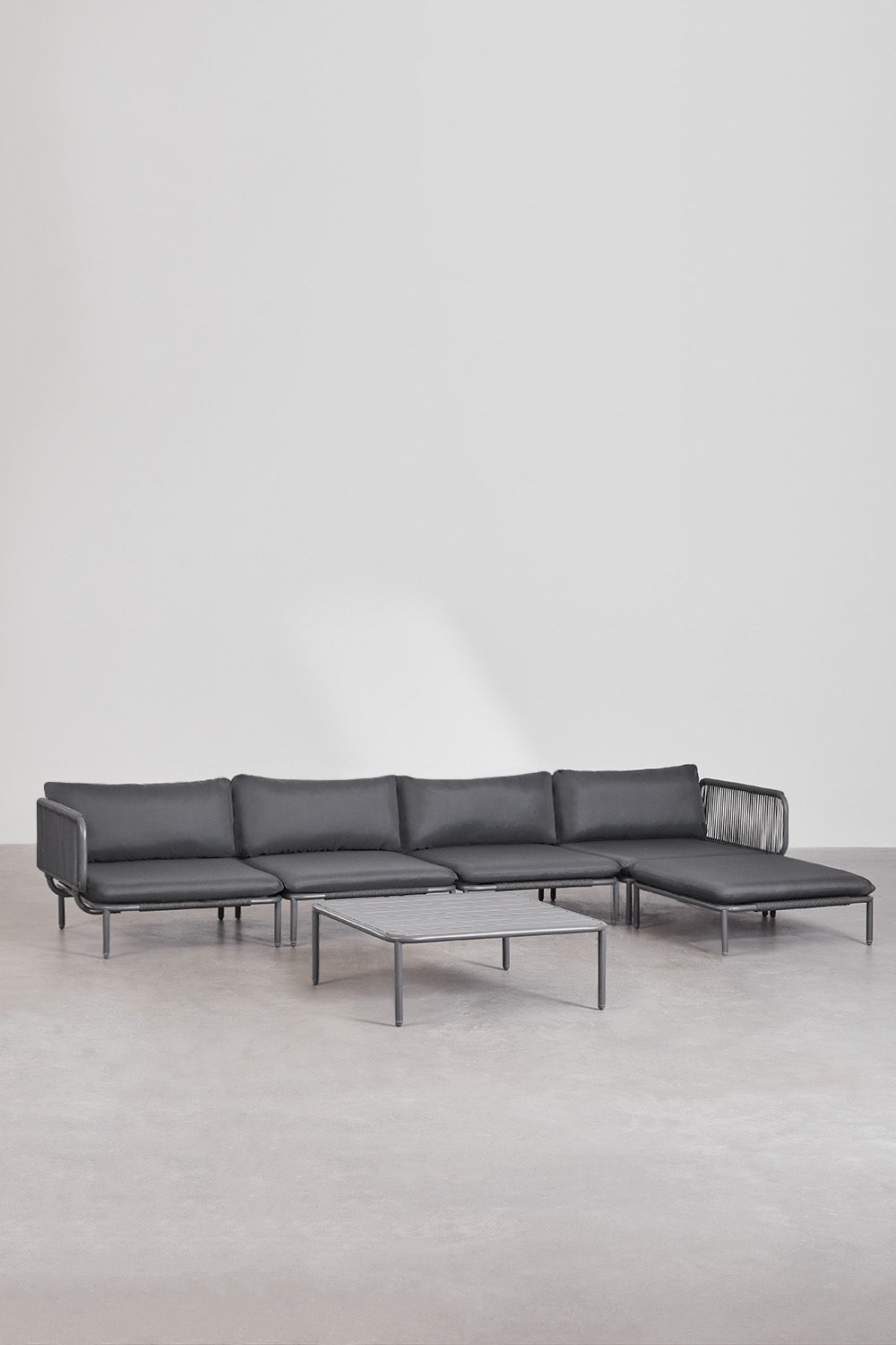 Kampinė sofa GRAFITO, keturių dalių rinkinys, grafito pilka