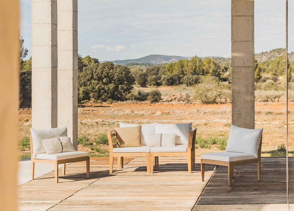 Sofa MODULO, 4-seater with armrests, white