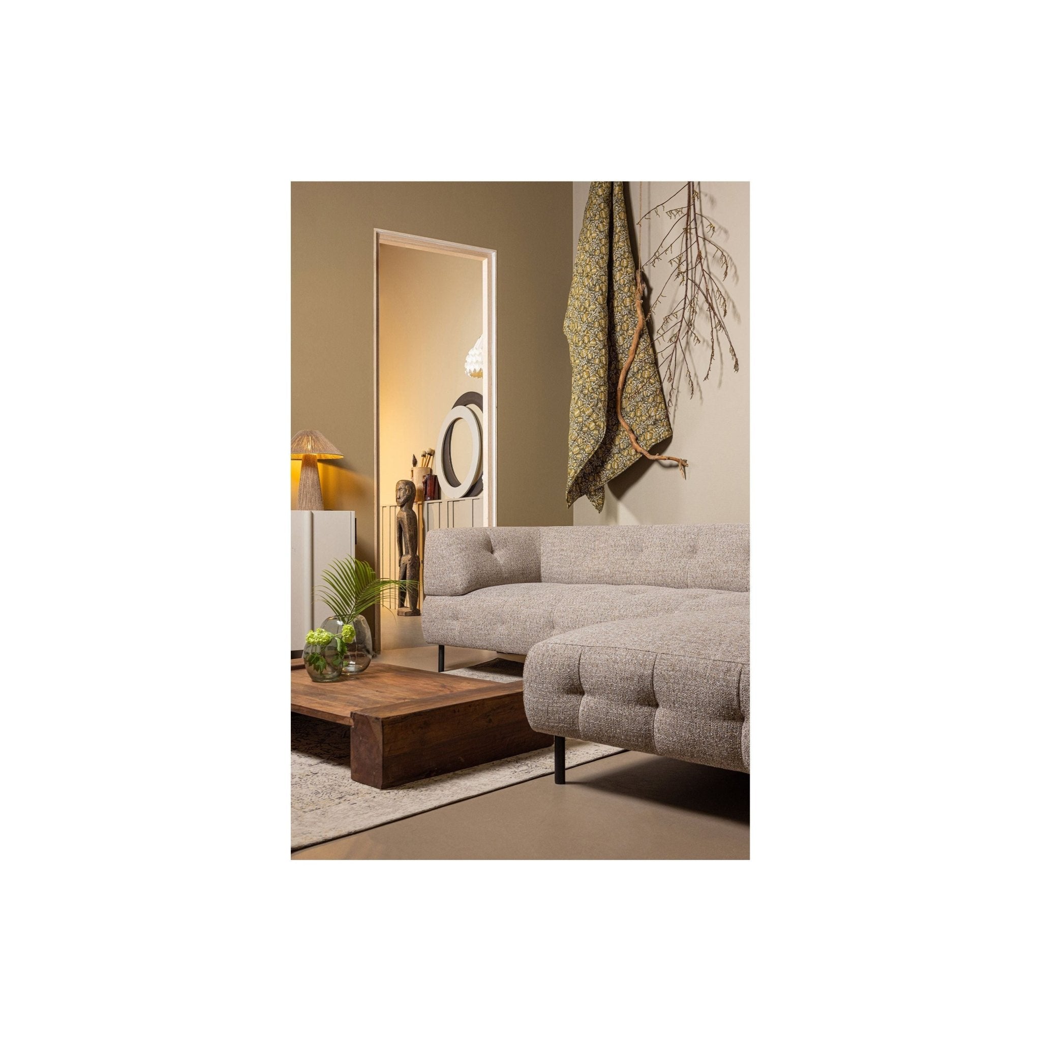 "Lloyd" dešinės pusės kampinė sofa, ruda spalva, melanžas - Namų Idėja