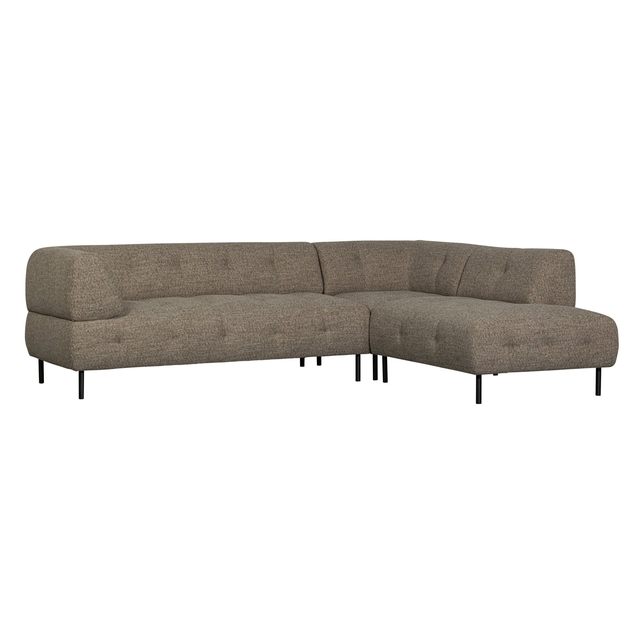 "Lloyd" dešinės pusės kampinė sofa, tamsiai ruda spalva, melanžas - Namų Idėja