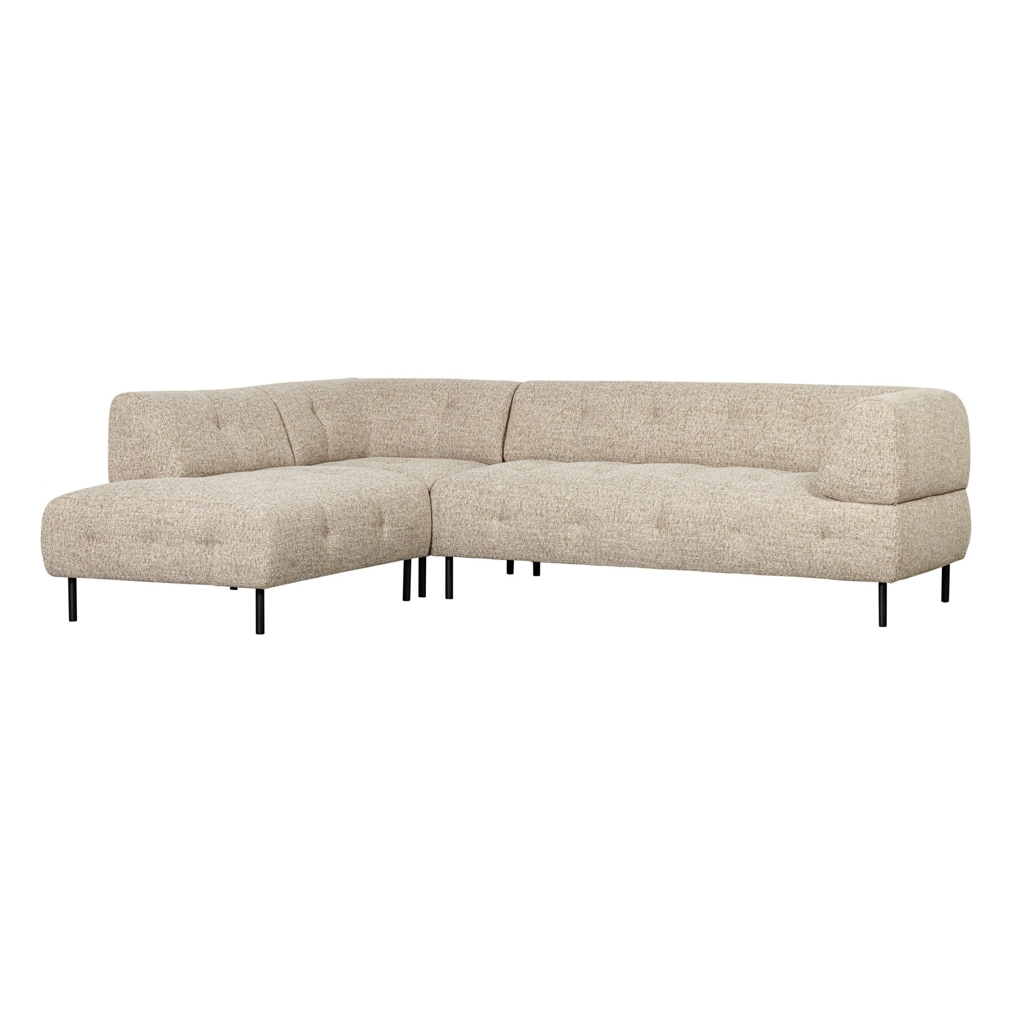 "Lloyd" kairės pusės kampinė sofa, natūrali spalva, melanžas - Namų Idėja