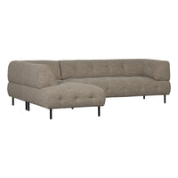 "Lloyd" kairės pusės kampinė sofa, ruda spalva, melanžas - Namų Idėja