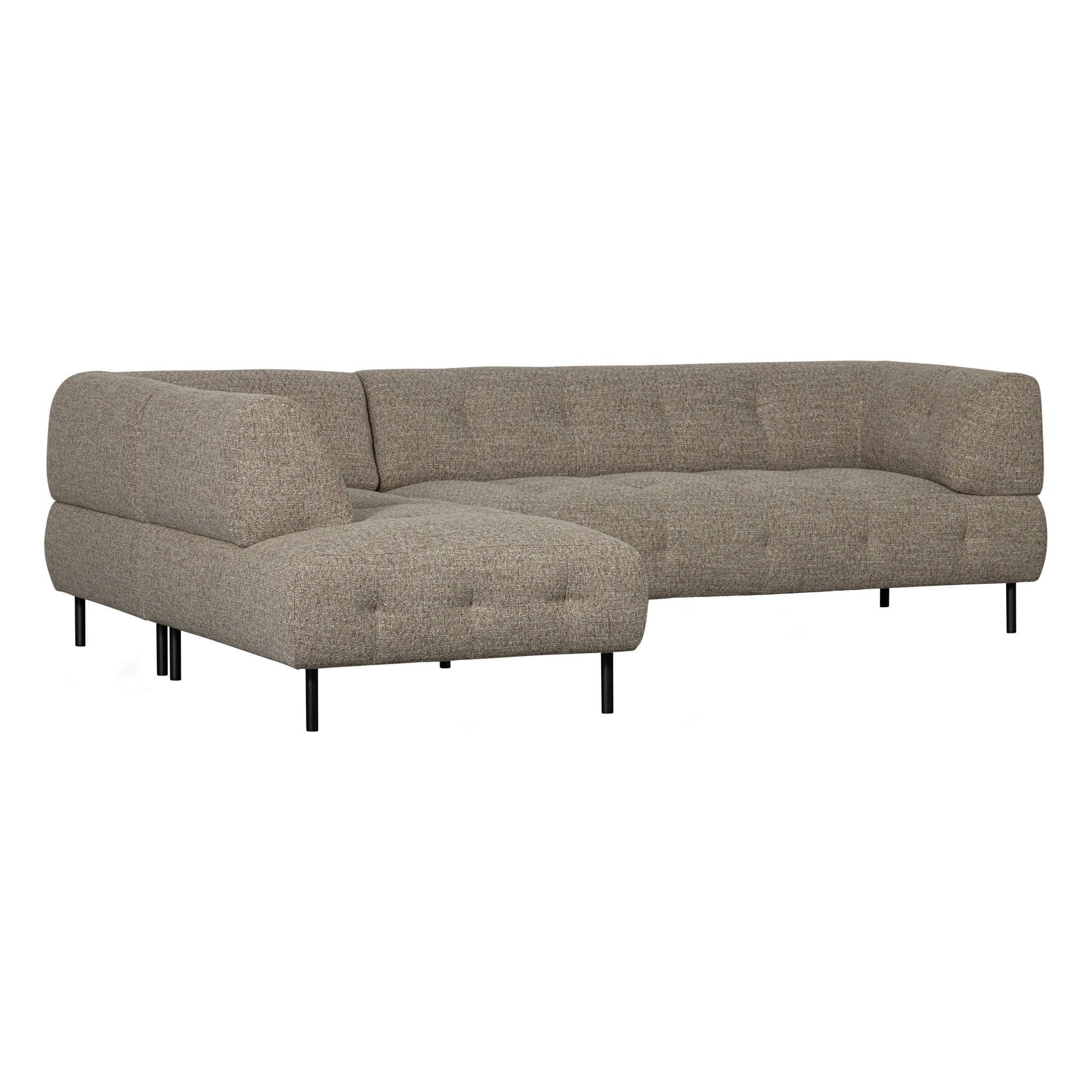 "Lloyd" kairės pusės kampinė sofa, ruda spalva, melanžas - Namų Idėja