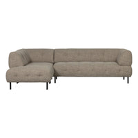 "Lloyd" kairės pusės kampinė sofa, ruda spalva, melanžas - Namų Idėja