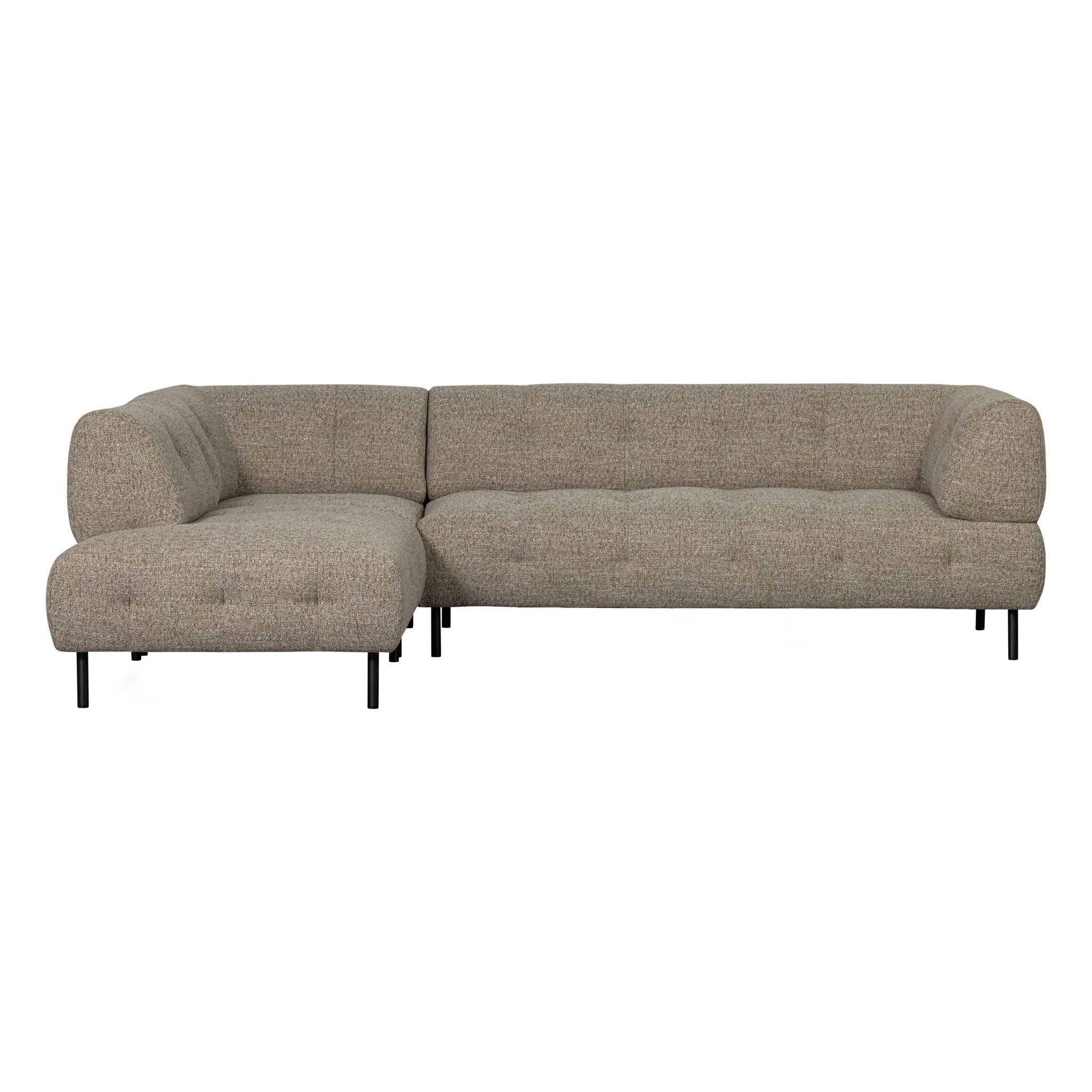 "Lloyd" kairės pusės kampinė sofa, ruda spalva, melanžas - Namų Idėja