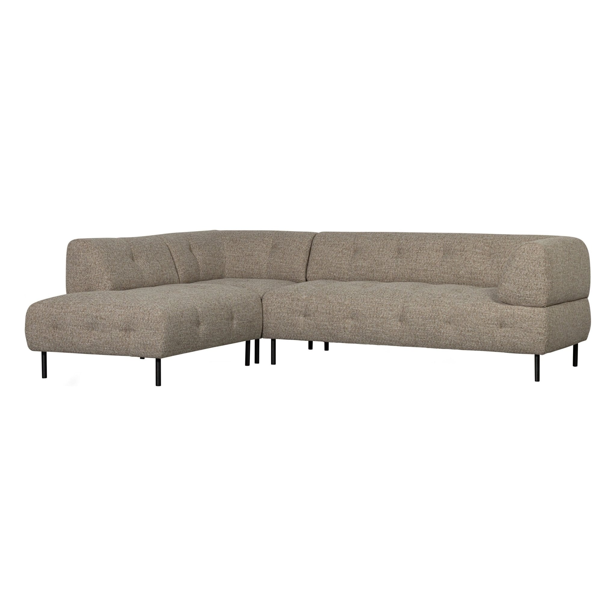 "Lloyd" kairės pusės kampinė sofa, ruda spalva, melanžas - Namų Idėja