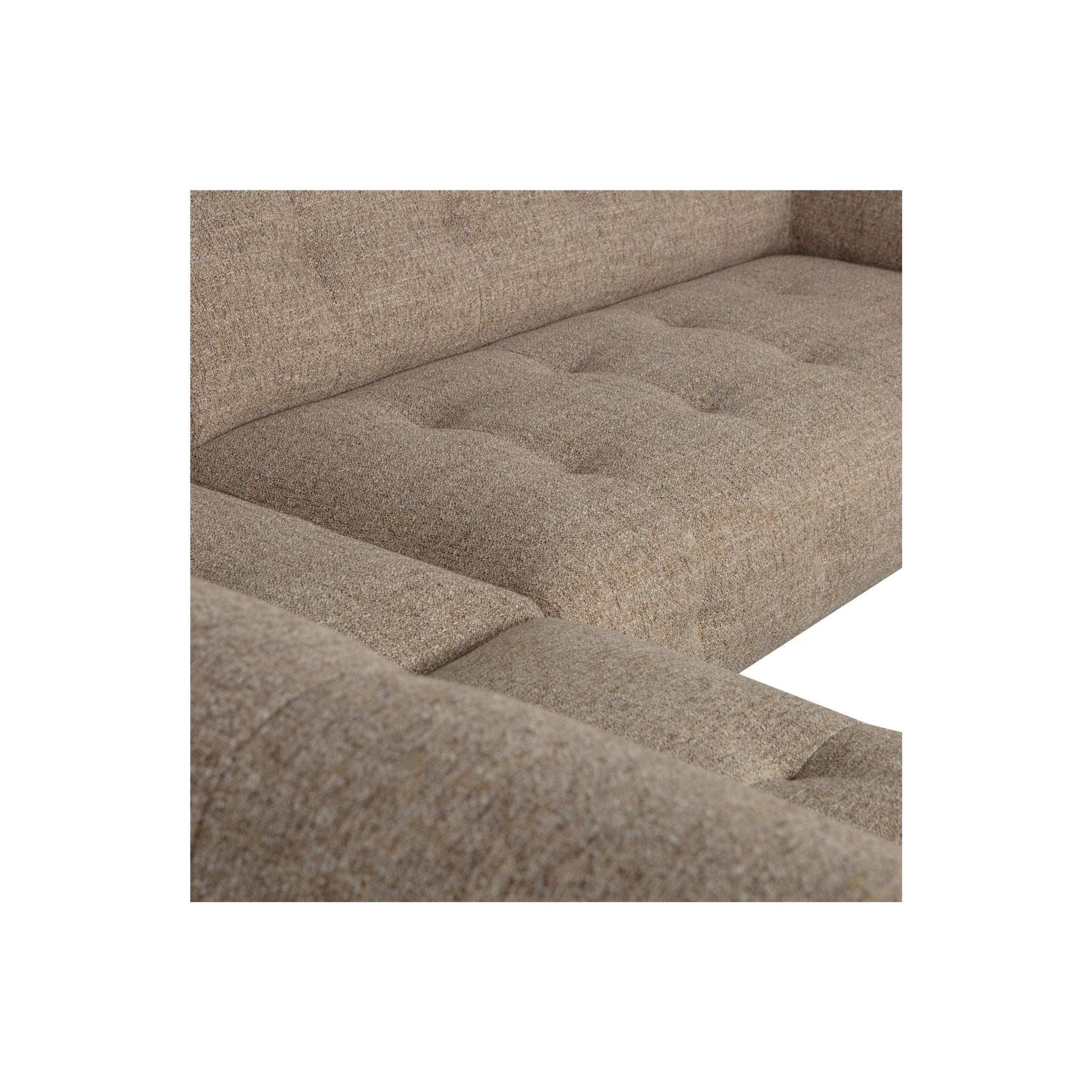"Lloyd" kairės pusės kampinė sofa, ruda spalva, melanžas - Namų Idėja