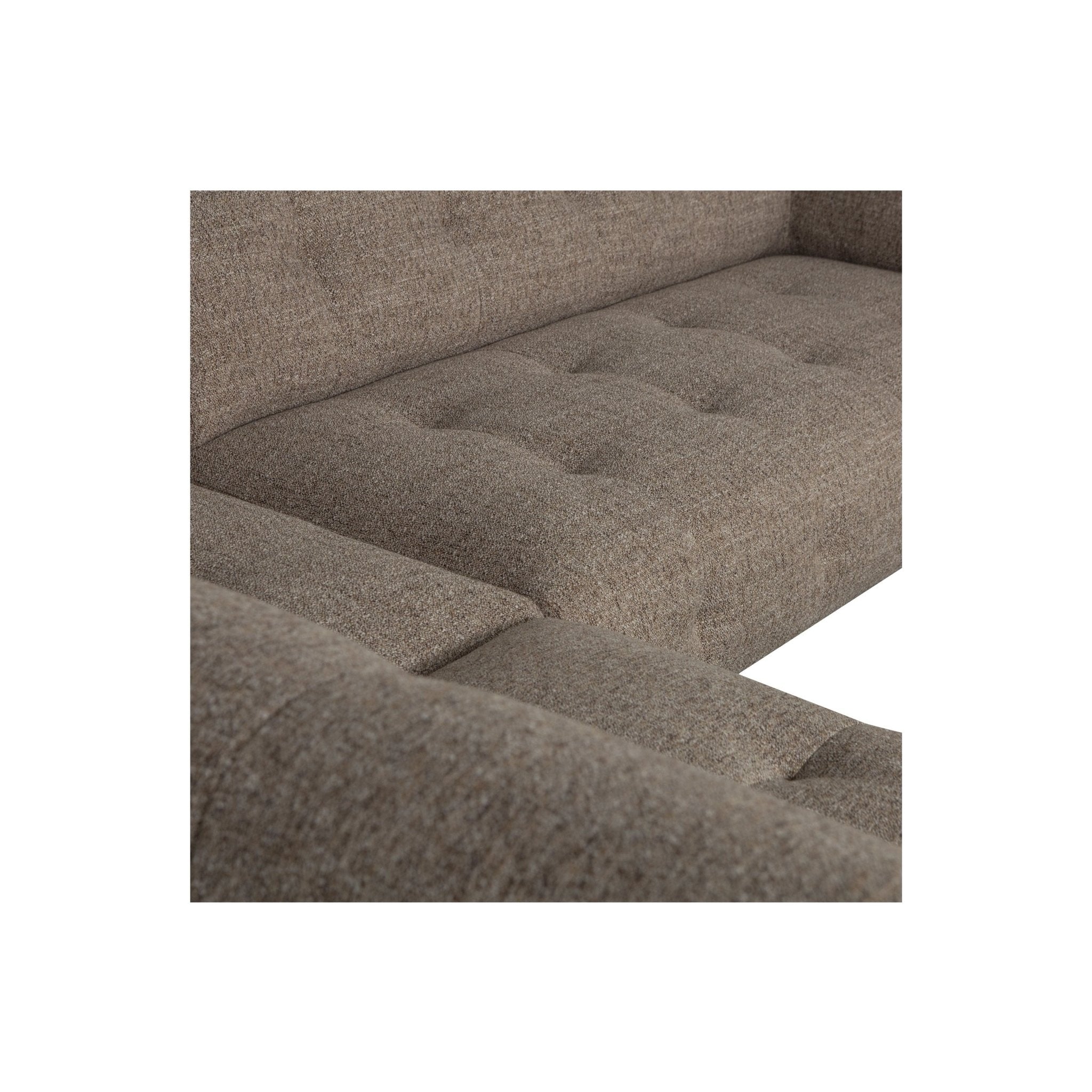 "Lloyd" kairės pusės kampinė sofa, tamsiai ruda spalva, melanžas - Namų Idėja
